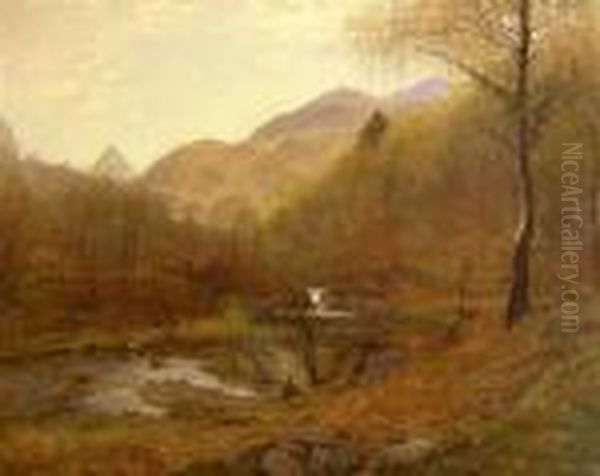 Highland Brook Oil Painting by Alexander Brownlie Docharty