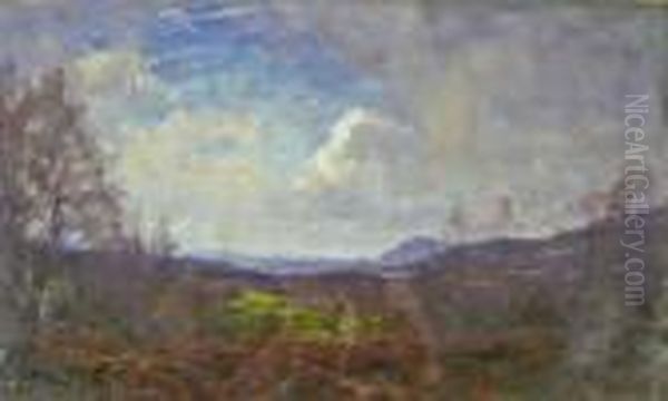 'a Perthshire Landscape'. Oil Painting by Alexander Brownlie Docharty