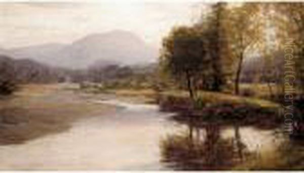 Evening, Ben Ledi From Brig O Turk Oil Painting by Alexander Brownlie Docharty