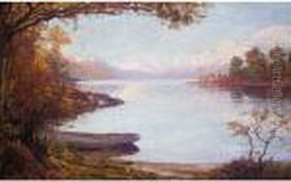 Sunlight On The Loch, Ben Lomond Oil Painting by Alexander Brownlie Docharty