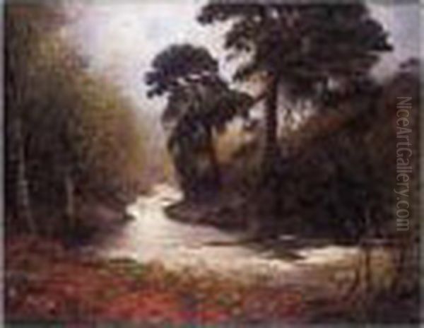 The River In Autumn Oil Painting by Alexander Brownlie Docharty