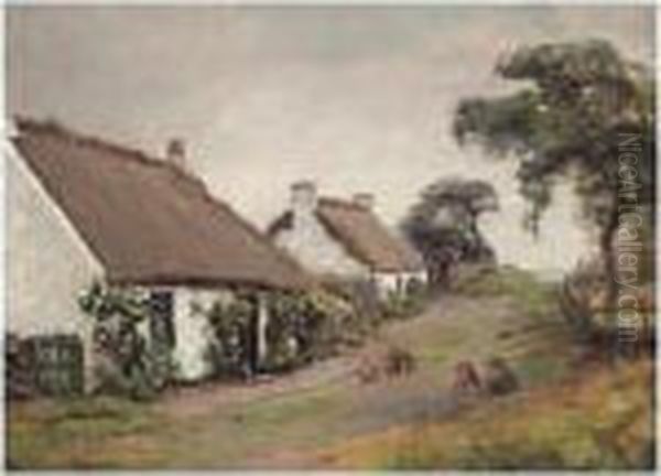 Returning From School Oil Painting by Alexander Brownlie Docharty