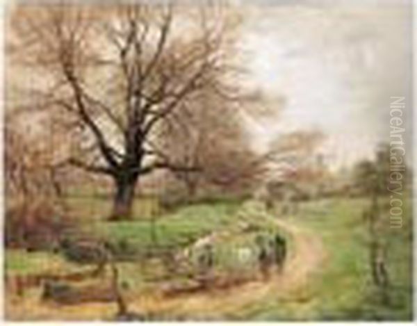 The Log Cart Oil Painting by Alexander Brownlie Docharty