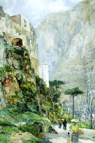 Scorcio Di Capri Oil Painting by James Docharty