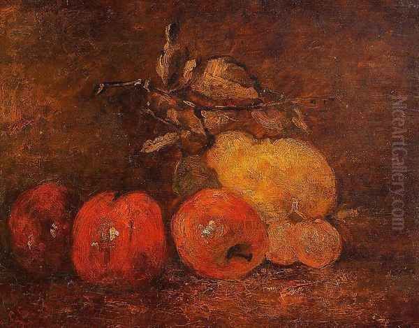 Still Life with Pears and Apples Oil Painting by Gustave Courbet