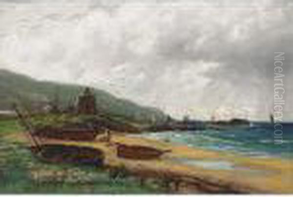 Shalloch Castle Near Girvan Oil Painting by James Docharty