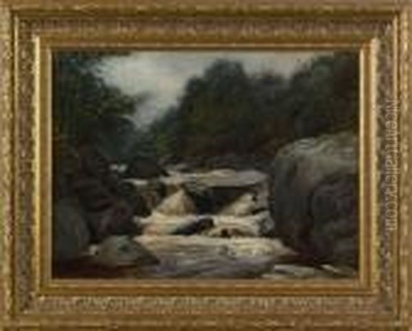 Landscape With River Oil Painting by James Docharty