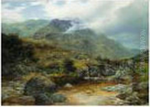 In The Highlands Oil Painting by James Docharty