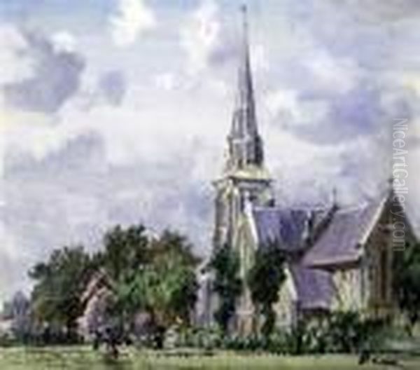 Blackheath Church Oil Painting by Francis H. Dodd