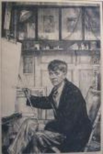 Portrait Of Charles Cundall Oil Painting by Francis H. Dodd