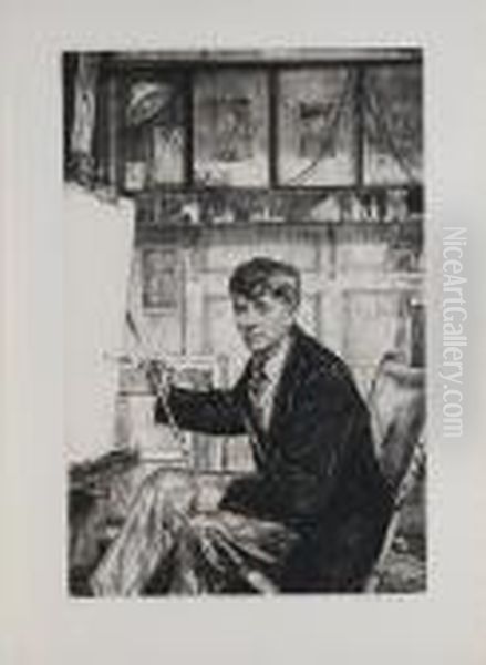 Portrait Of Charles Cundall Oil Painting by Francis H. Dodd