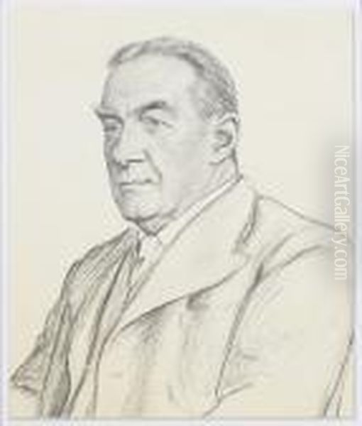 Rt. Hon. Stanley Baldwin Oil Painting by Francis H. Dodd