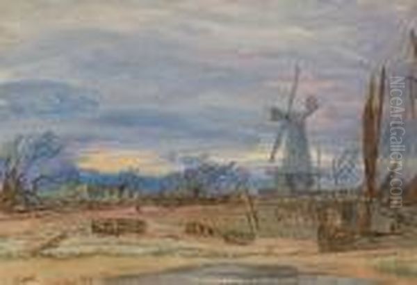 Sunset At Rye. Oil Painting by Francis H. Dodd