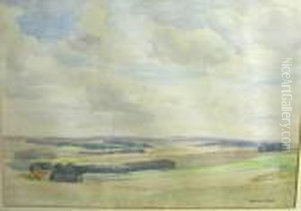 Sussex Downs Oil Painting by Francis H. Dodd