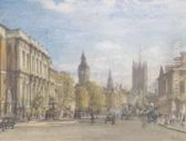 Whitehall Oil Painting by Francis H. Dodd