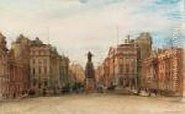 Waterloo Place, London Oil Painting by Francis H. Dodd