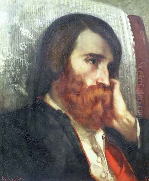 Portrait of Alfred Bruyas Oil Painting by Gustave Courbet