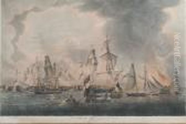 Victory Of Trafalgar Oil Painting by Robert Dodd