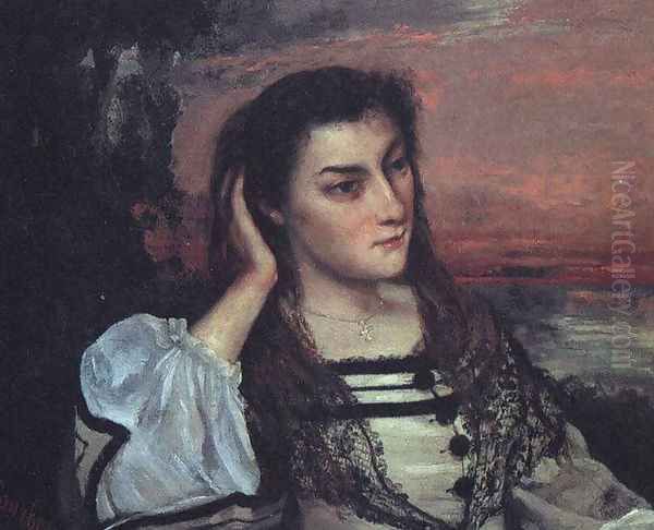 Portrait of Gabrielle Borreau (or The Dreamer) Oil Painting by Gustave Courbet