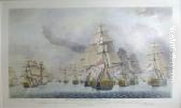 Battleof Trafalgar - Van Division Oil Painting by Robert Dodd