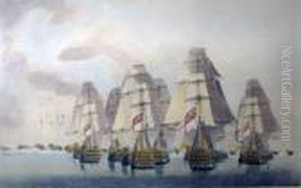 Battleof Trafalgar - Rear Division Oil Painting by Robert Dodd