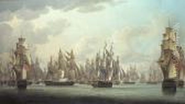 Commodore Dance's Celebrated Oil Painting by Robert Dodd