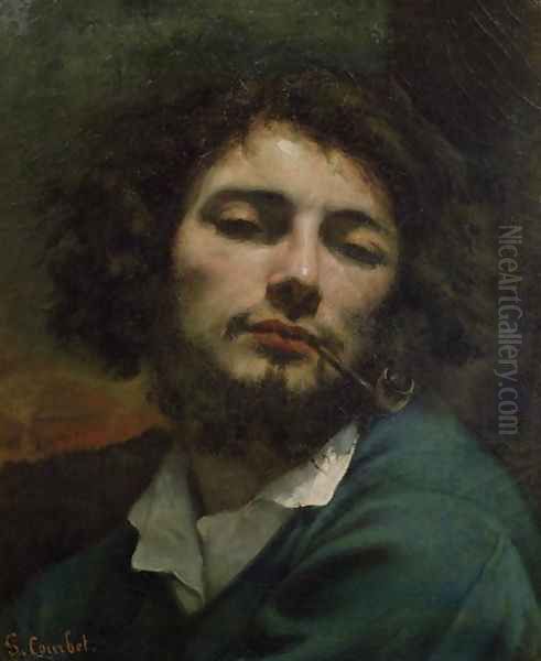 Self Portrait or, The Man with a Pipe, c.1846 Oil Painting by Gustave Courbet