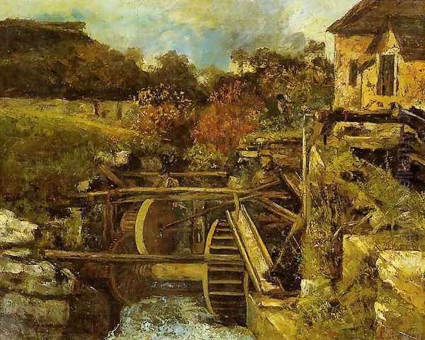 The Ornans Paper Mill Oil Painting by Gustave Courbet