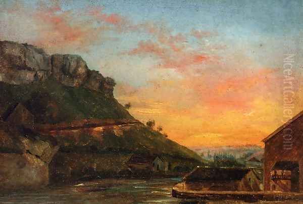 Valley of the Loue Oil Painting by Gustave Courbet