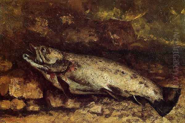 The Trout Oil Painting by Gustave Courbet