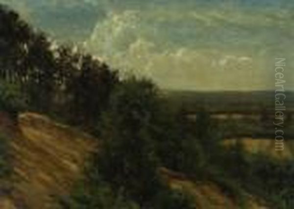 Weids Landschap Oil Painting by Johan Hendrik Doeleman