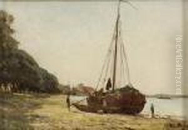 Hollandisches Strandgesicht. Oil Painting by Johan Hendrik Doeleman