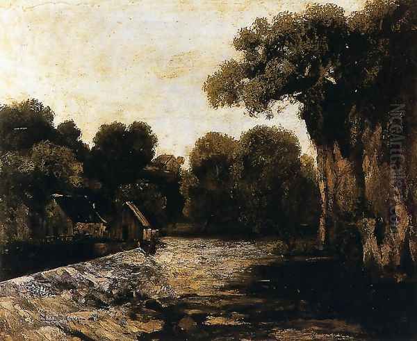 Locks on the Loue Oil Painting by Gustave Courbet