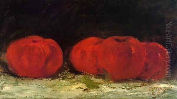 Red Apples Oil Painting by Gustave Courbet