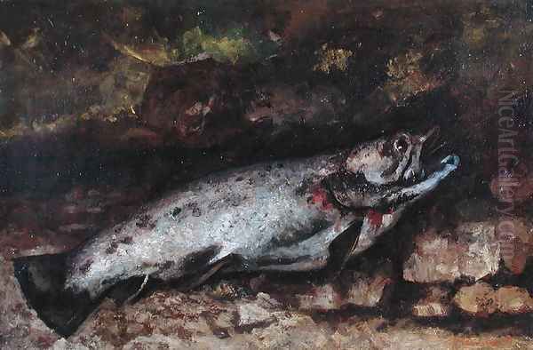 The Trout, 1873 Oil Painting by Gustave Courbet