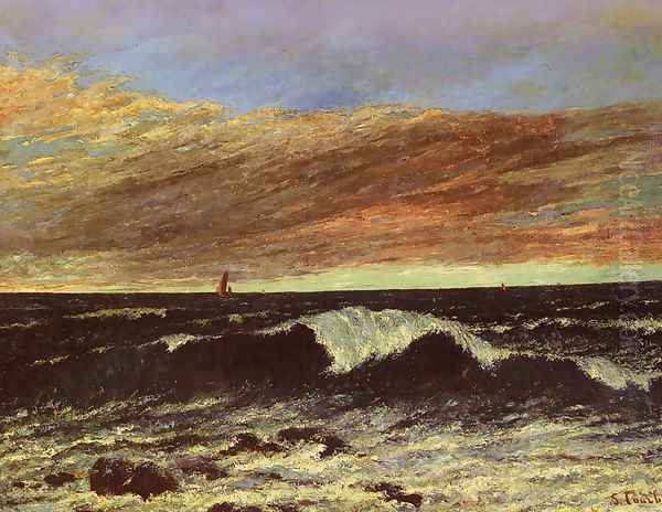 La Vague (The Wave) Oil Painting by Gustave Courbet