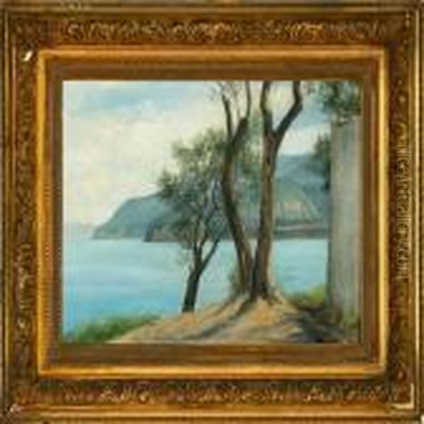 Summer Coastal Scenery From Sorrento In Italy Oil Painting by Augusta Dohlmann