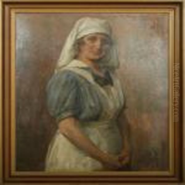 Portrait Of A Nurse Oil Painting by Heinrich Dohm