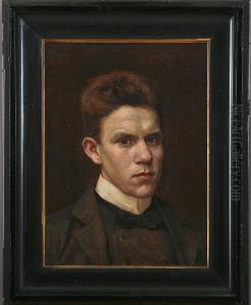 Portriat Of A Young Man Oil Painting by Heinrich Dohm