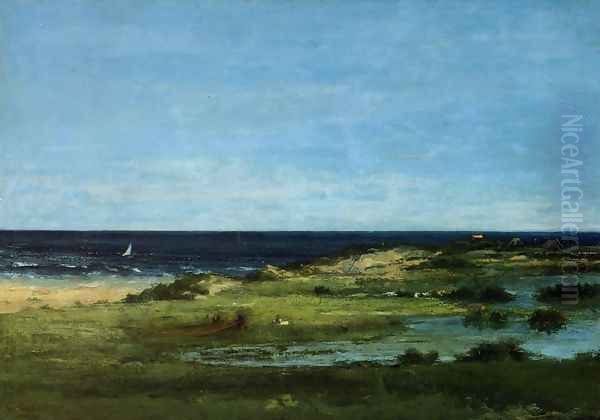 Seacoast Oil Painting by Gustave Courbet