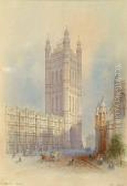 Victoria Tower Oil Painting by Edwin Thomas Dolby