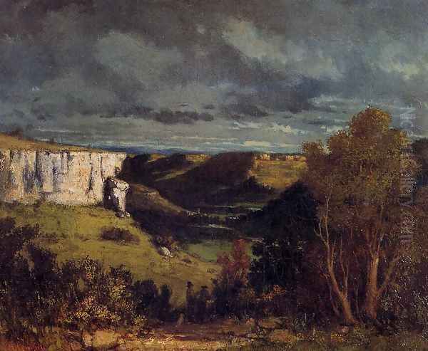 The Valley of the Loue in Stormy Weather Oil Painting by Gustave Courbet