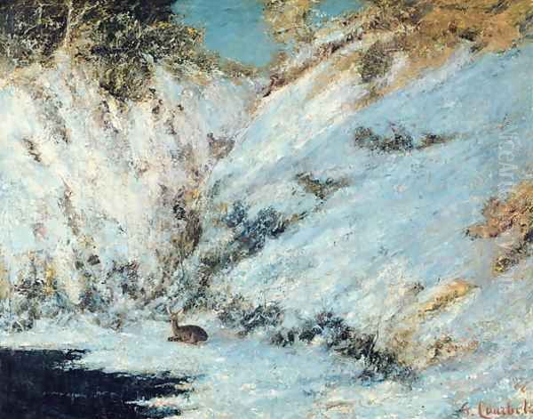 Snowy Landscape, 1866 Oil Painting by Gustave Courbet