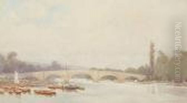 Richmond Bridge Oil Painting by John Charles Dollman