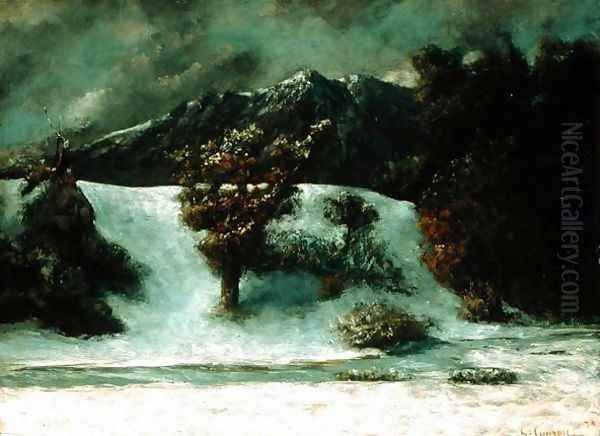 Winter Landscape With The Dents Du Midi, 1876h Oil Painting by Gustave Courbet