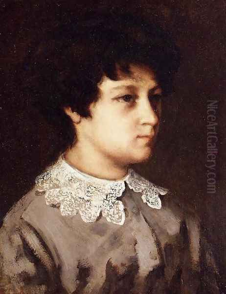 Portrait of a Young Girl from Salins Oil Painting by Gustave Courbet