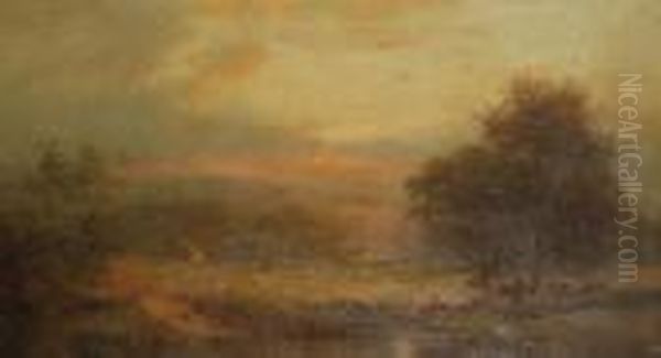 Sunset, Near White Plains, New York Oil Painting by John Henry Dolph