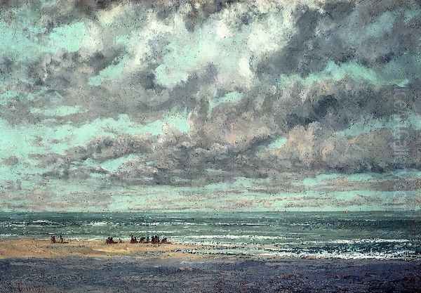 Marine--Les Equilleurs Oil Painting by Gustave Courbet