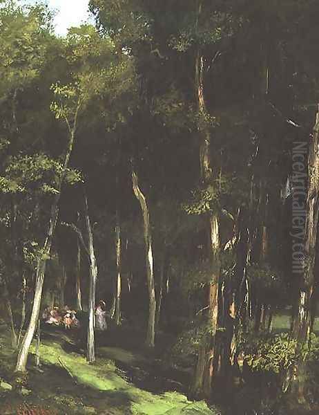 Beneath the Trees at Port-Berteau: Children Dancing, c.1862 Oil Painting by Gustave Courbet