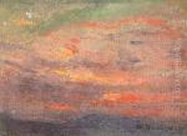 Atardecer. Oil Painting by Melchor Domenge Y Antiga